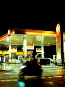 gas station in turkey at night